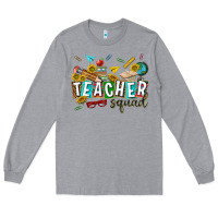 Heather Grey western teacher squad Long Sleeve Tee - texasbilliewilder