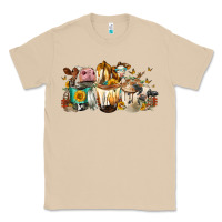 Mushroom Cows and coffee Classic Tee - FaDigitalArtStudio
