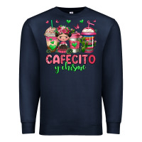 Navy cafecito y chisme coffee cups Premium Sweatshirt - Jasminsmagicworld