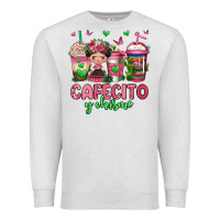 Oatmeal Heather cafecito y chisme coffee cups Premium Sweatshirt - Jasminsmagicworld