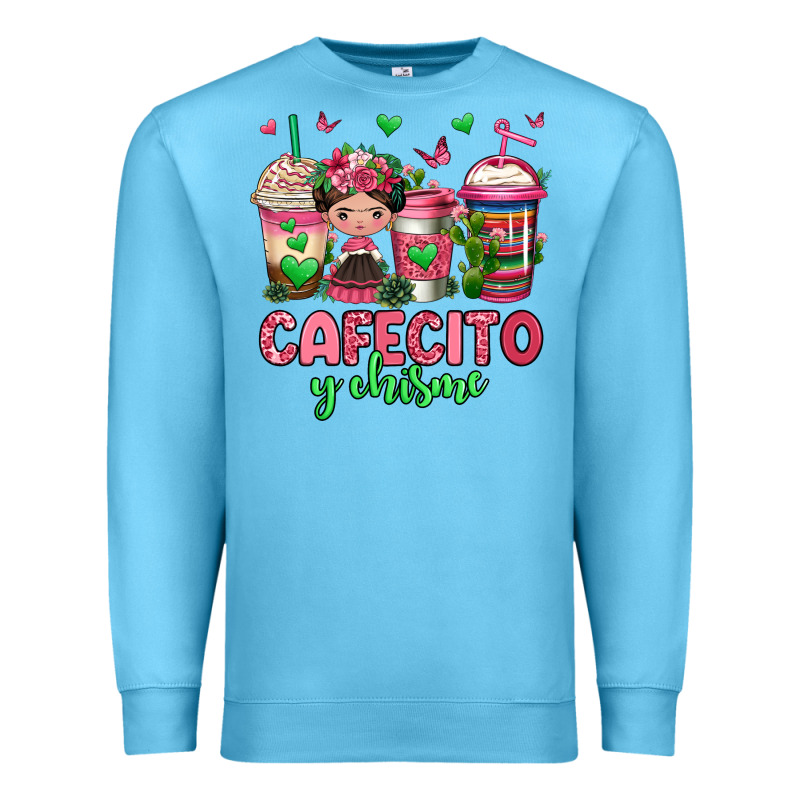 Cafecito Y Chisme Coffee Cups Premium Sweatshirt by Jasminsmagicworld | Teevron