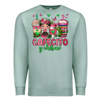 Seafoam cafecito y chisme coffee cups Premium Sweatshirt - Jasminsmagicworld