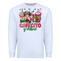 White cafecito y chisme coffee cups Premium Sweatshirt - Jasminsmagicworld