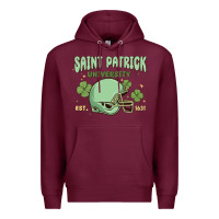 Burgundy saint patrick university Premium Hoodie - MaliasSmallBusiness