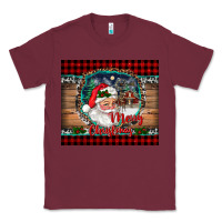 Burgundy merry christmas santa and farm Classic Tee - RanaPortraitStore