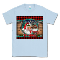 Dusty Blue merry christmas santa and farm Classic Tee - RanaPortraitStore
