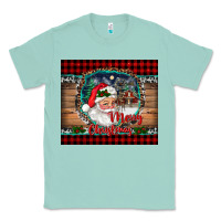 Seafoam merry christmas santa and farm Classic Tee - RanaPortraitStore
