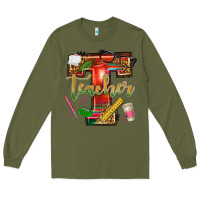 Army Green western teacher Long Sleeve Tee - texasbilliewilder