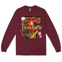 Burgundy western teacher Long Sleeve Tee - texasbilliewilder