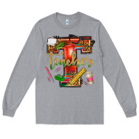 Heather Grey western teacher Long Sleeve Tee - texasbilliewilder