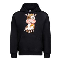 Black cartoon cow Urban Hoodie - NancyCooperArtShop