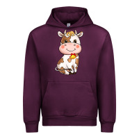 Mauve Wine cartoon cow Urban Hoodie - NancyCooperArtShop
