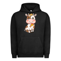 Pigment Black cartoon cow Urban Hoodie - NancyCooperArtShop