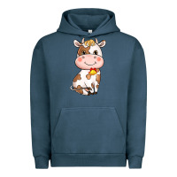 Pigment Midnight Navy cartoon cow Urban Hoodie - NancyCooperArtShop