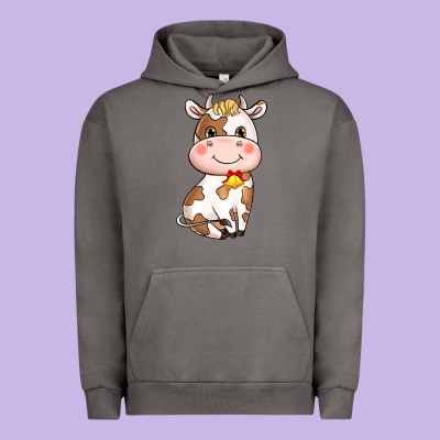 Cartoon Cow Urban Hoodie Designed By Nancycooperartshop