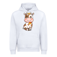 White cartoon cow Urban Hoodie - NancyCooperArtShop