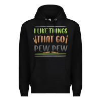 Black i like things that go pew pew Premium Hoodie - MaliasSmallBusiness
