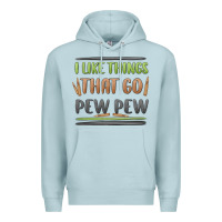 Blue Mist i like things that go pew pew Premium Hoodie - MaliasSmallBusiness