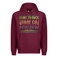 Burgundy i like things that go pew pew Premium Hoodie - MaliasSmallBusiness