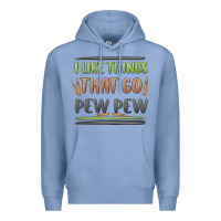 Colony Blue i like things that go pew pew Premium Hoodie - MaliasSmallBusiness