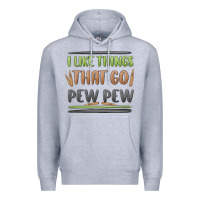 Heather Grey i like things that go pew pew Premium Hoodie - MaliasSmallBusiness