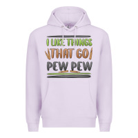 Lilac i like things that go pew pew Premium Hoodie - MaliasSmallBusiness