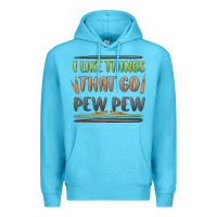 Ocean Blue i like things that go pew pew Premium Hoodie - MaliasSmallBusiness