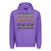 Purple i like things that go pew pew Premium Hoodie - MaliasSmallBusiness
