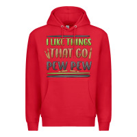 Red i like things that go pew pew Premium Hoodie - MaliasSmallBusiness
