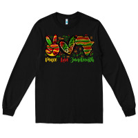 Black peace love juneteenth Long Sleeve Tee - Zillion Design Studio