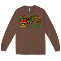 Chestnut peace love juneteenth Long Sleeve Tee - Zillion Design Studio