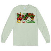 Matcha peace love juneteenth Long Sleeve Tee - Zillion Design Studio