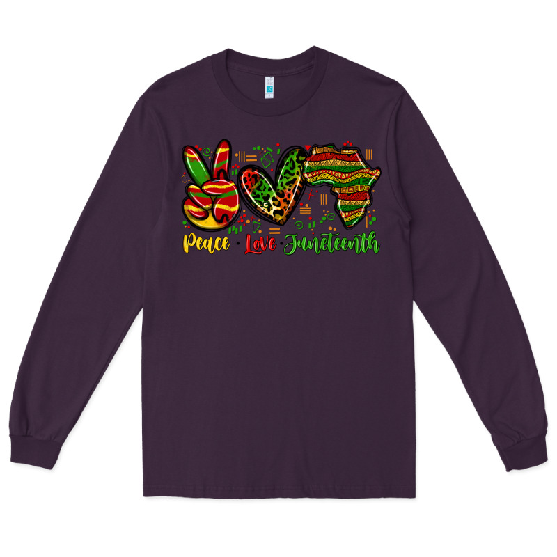 Peace Love Juneteenth Long Sleeve Tee by Zillion Design Studio | Teevron