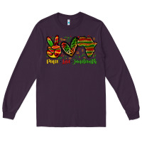 Plum peace love juneteenth Long Sleeve Tee - Zillion Design Studio