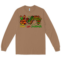 Toasted Coconut peace love juneteenth Long Sleeve Tee - Zillion Design Studio