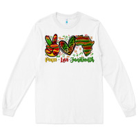 White peace love juneteenth Long Sleeve Tee - Zillion Design Studio