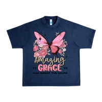 Navy amazing grace how sweet the sound butterfly Urban Heavy Tee - MaliasSmallBusiness