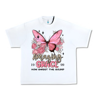 White amazing grace how sweet the sound butterfly Urban Heavy Tee - MaliasSmallBusiness