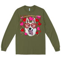 Army Green valentine's day  white shepherd Long Sleeve Tee - RanaPortraitStore