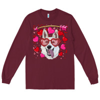 Burgundy valentine's day  white shepherd Long Sleeve Tee - RanaPortraitStore