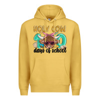 Antique Gold holy cow 100 days of school Premium Hoodie - MaliasSmallBusiness