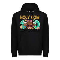 Black holy cow 100 days of school Premium Hoodie - MaliasSmallBusiness