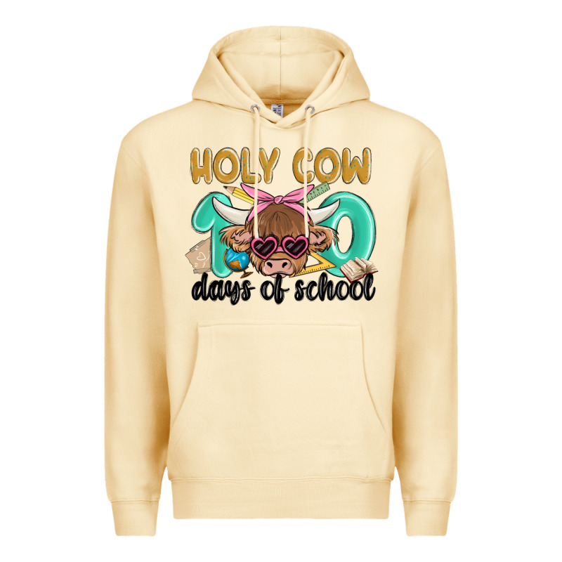 Holy Cow 100 Days Of School Premium Hoodie by MaliasSmallBusiness | Teevron