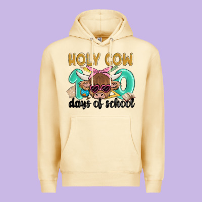 Holy Cow 100 Days Of School Premium Hoodie Designed By Maliassmallbusiness