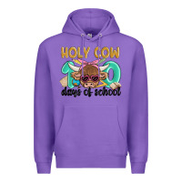 Purple holy cow 100 days of school Premium Hoodie - MaliasSmallBusiness