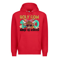 Red holy cow 100 days of school Premium Hoodie - MaliasSmallBusiness