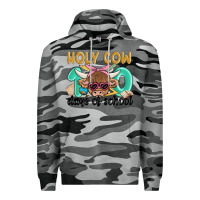 Slate Camo holy cow 100 days of school Premium Hoodie - MaliasSmallBusiness