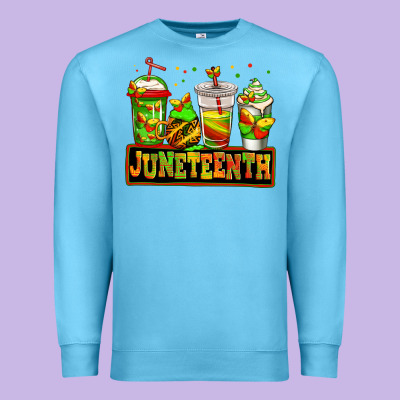 Juneteenth Afro Coffee Cups Premium Sweatshirt Designed By Jasminsmagicworld