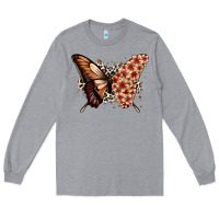 Heather Grey melanin  butterfly Long Sleeve Tee - Zillion Design Studio