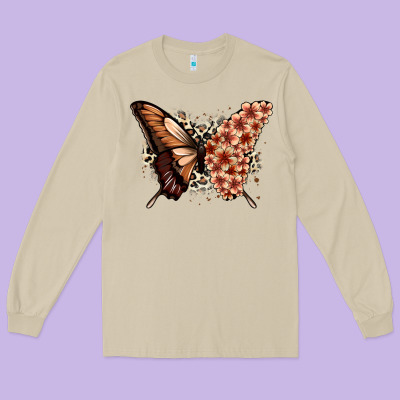 Long Sleeve Tee melanin  butterfly